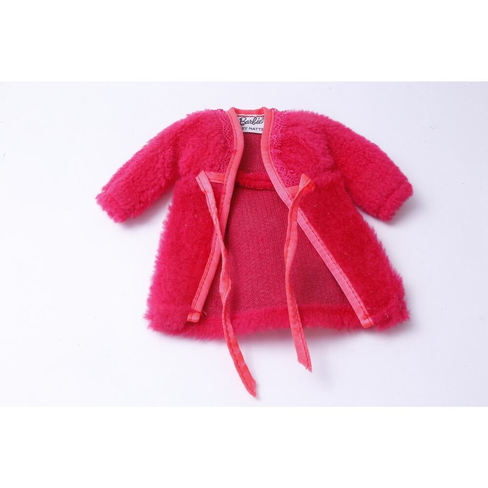 70s 60s Mattel, Barbie, Red Robe, Sleepwear, 5 1/2", Doll Clothing, Doll